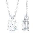2 Carat Solitaire Moissanite Teardrop Pendant Necklace