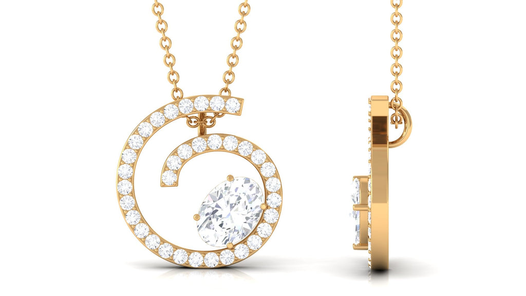 Contemporary Swirl Pendant with Moissanite