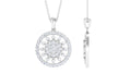 2.25 CT Pave Moissanite Round Vintage Pendant Necklace