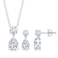 2.5 CT Moissanite Teardrop Two Stone Jewelry Set