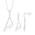 Certified Moissanite Triangle Necklace With Earrings