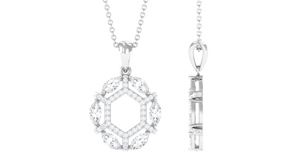 1.25 CT Certified Moissanite Art Deco Pendant Necklace