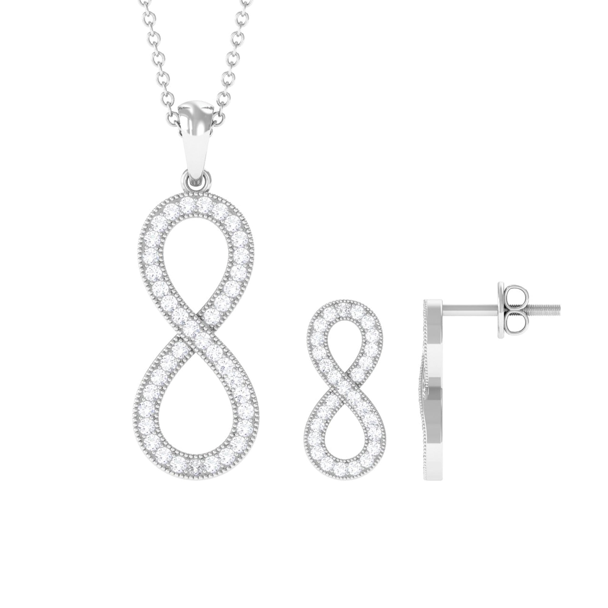 Simple Moissanite Infinity Jewelry Set