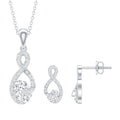 Certified 2 Carat Moissanite Infinity Necklace and Earring Set