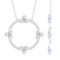 Certified Moissanite Eternity Promise Necklace in 14K Gold Plated Silver