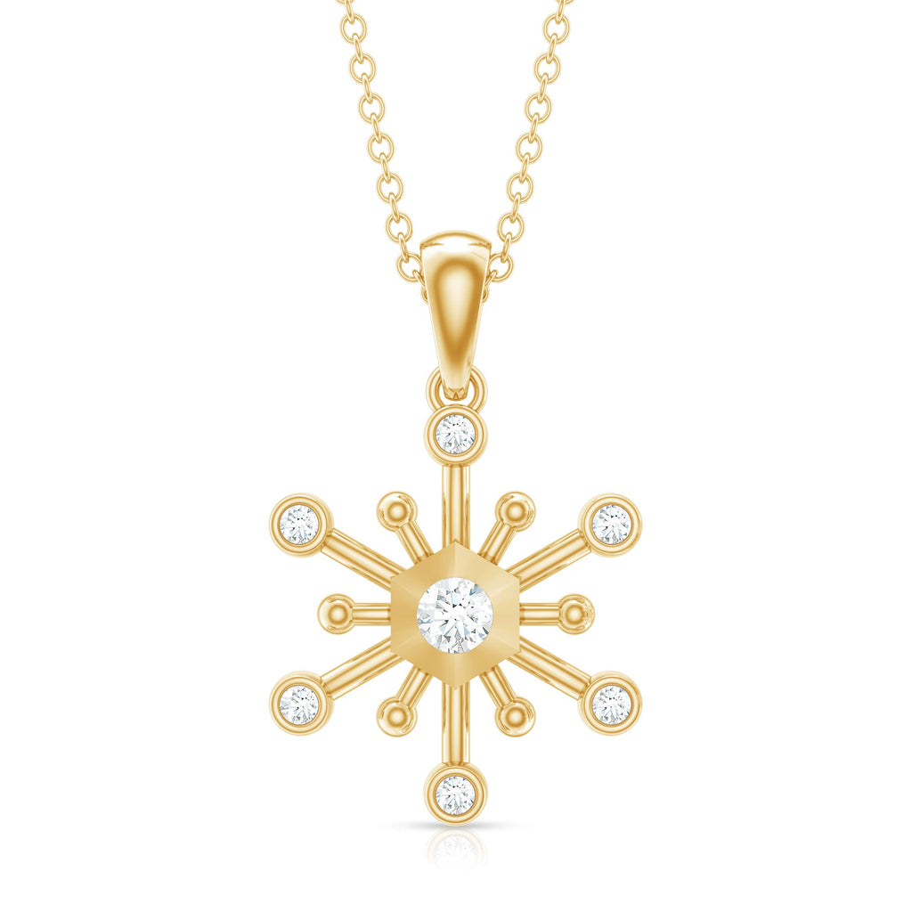 Diamond Snowflake Pendant Necklace for Women