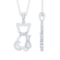 Certified Diamond Kitty Cat Pendant Necklace