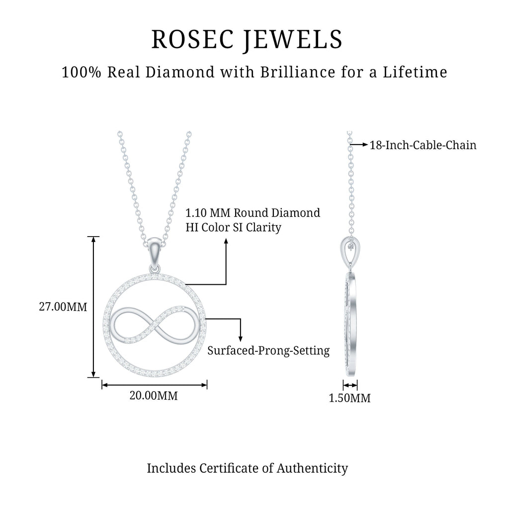 Diamonds Infinity Eternity Pendant Necklace