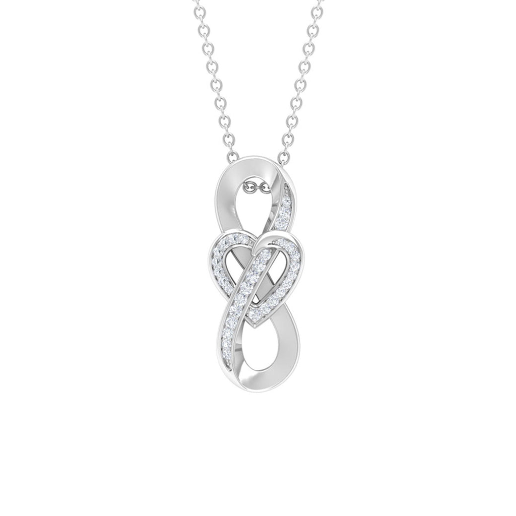 Certified Diamond Infinity Heart Necklace For Her