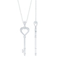 Diamond Heart Key Pendant Necklace For Women