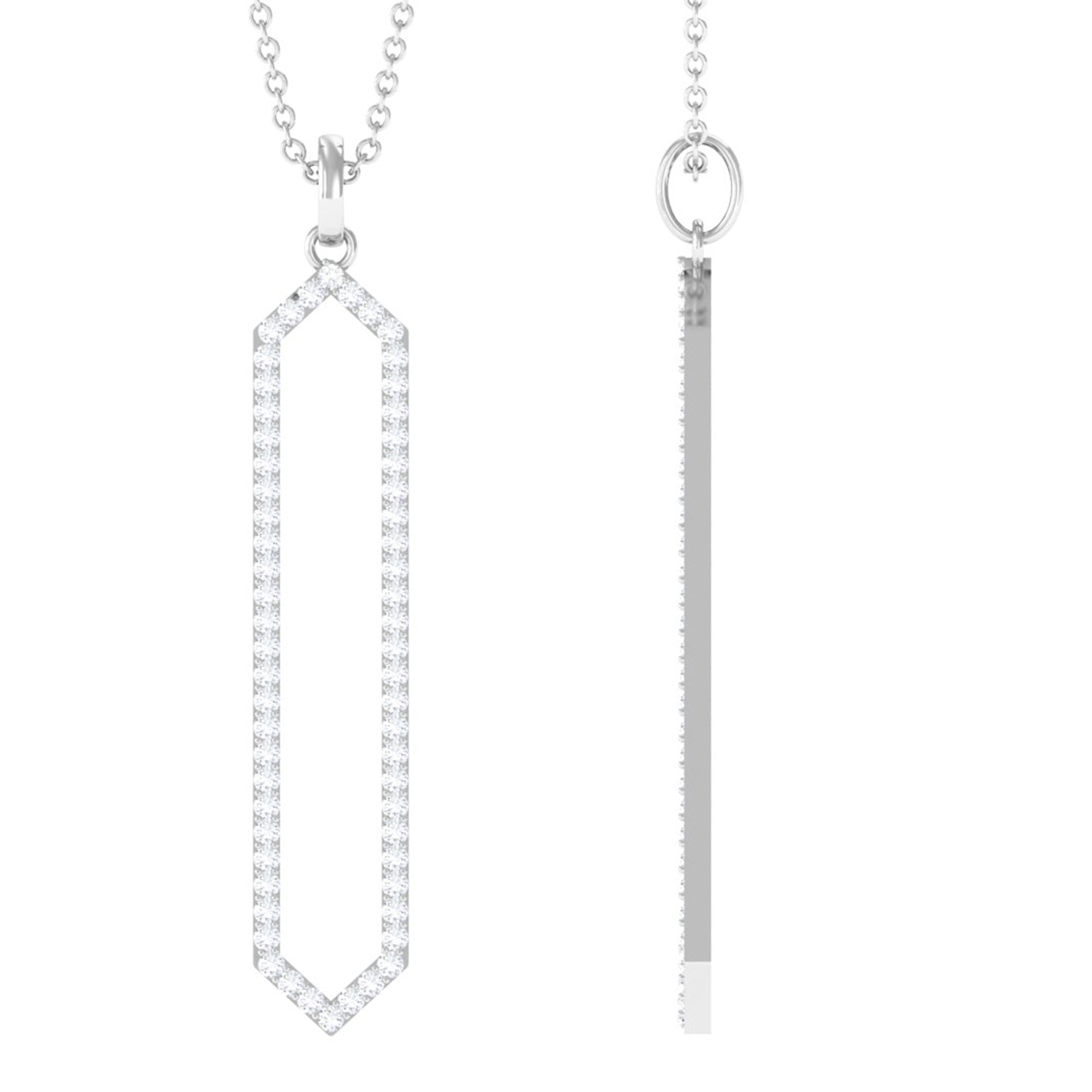 Certified Diamond Geometric Necklace For Women