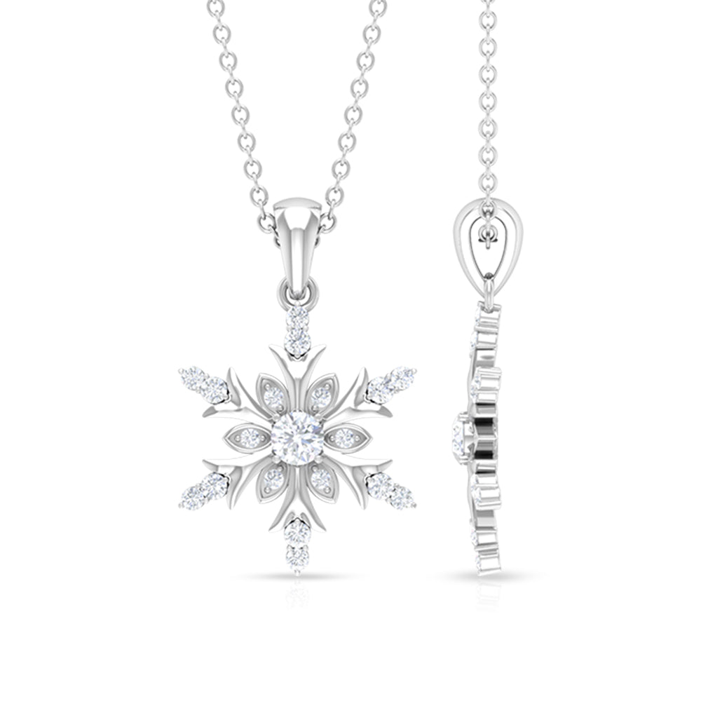 Certified Diamond Snowflake Christmas Necklace