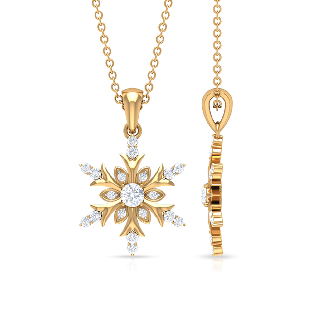 Certified Diamond Snowflake Christmas Necklace