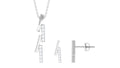 Certified Diamond Bar Dangle Necklace Earrings Set