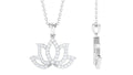 Diamond Lotus Flower Necklace in Pave Setting