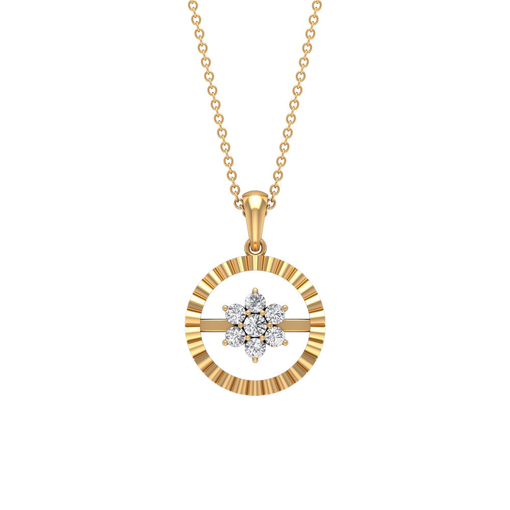Diamond Flower Cluster Necklace for Women