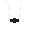 2 Carat Emerald Cut Garnet Three Stone Necklace