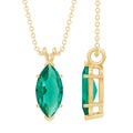 Marquise Cut 2.5 Carat Lab Grown Emerald Chain Necklace