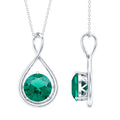 AAAA Grade 3.5 Carat Lab Created Emerald Infinity Necklace With Silver Chain