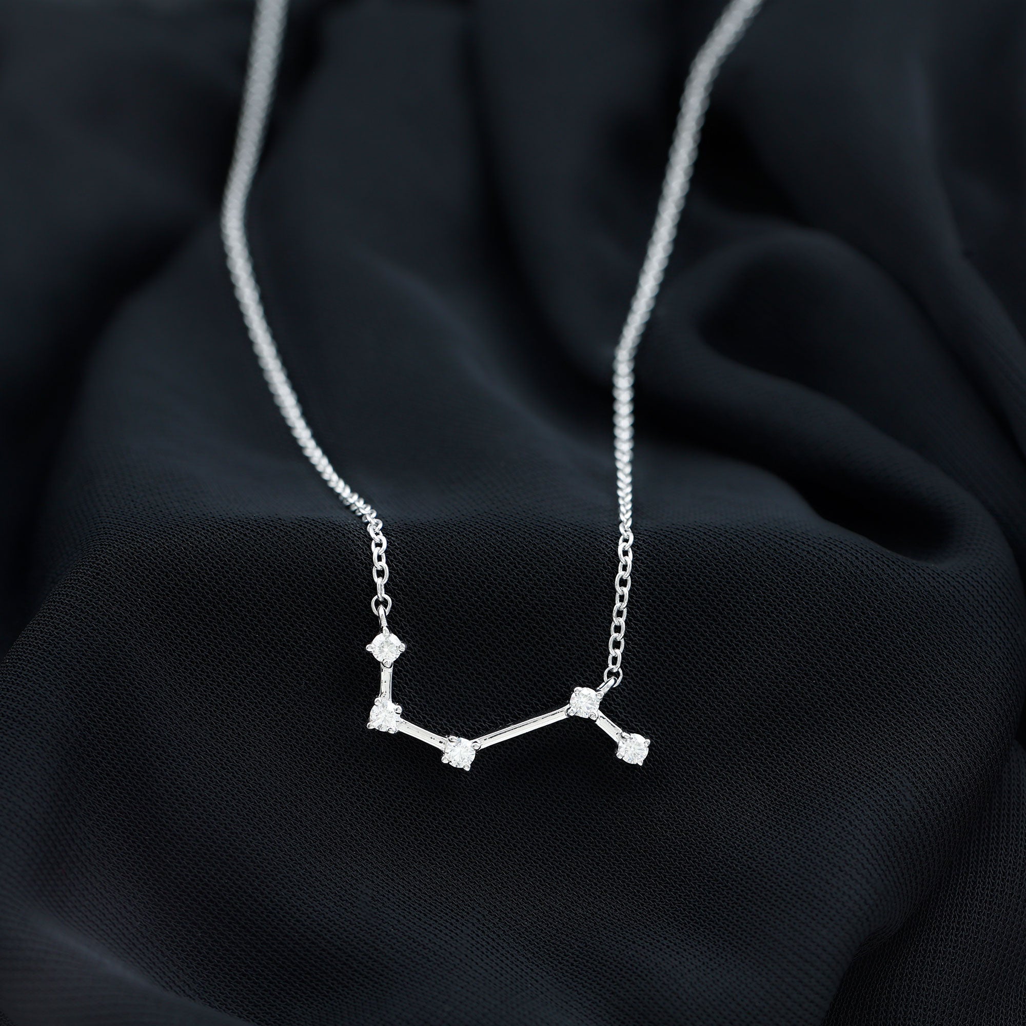 Moissanite Aries Constellation Necklace for Women