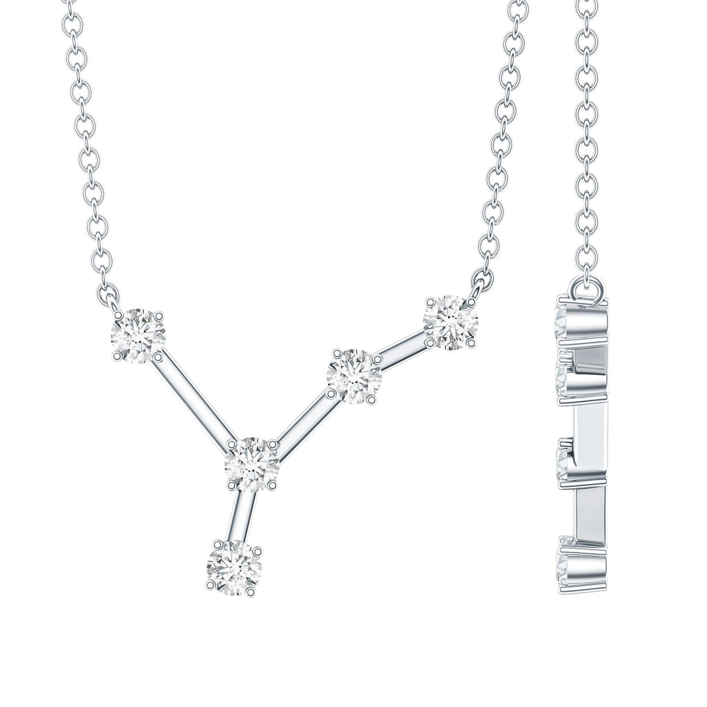 Natural Diamond Zodiac Cancer Constellation Necklace for Women