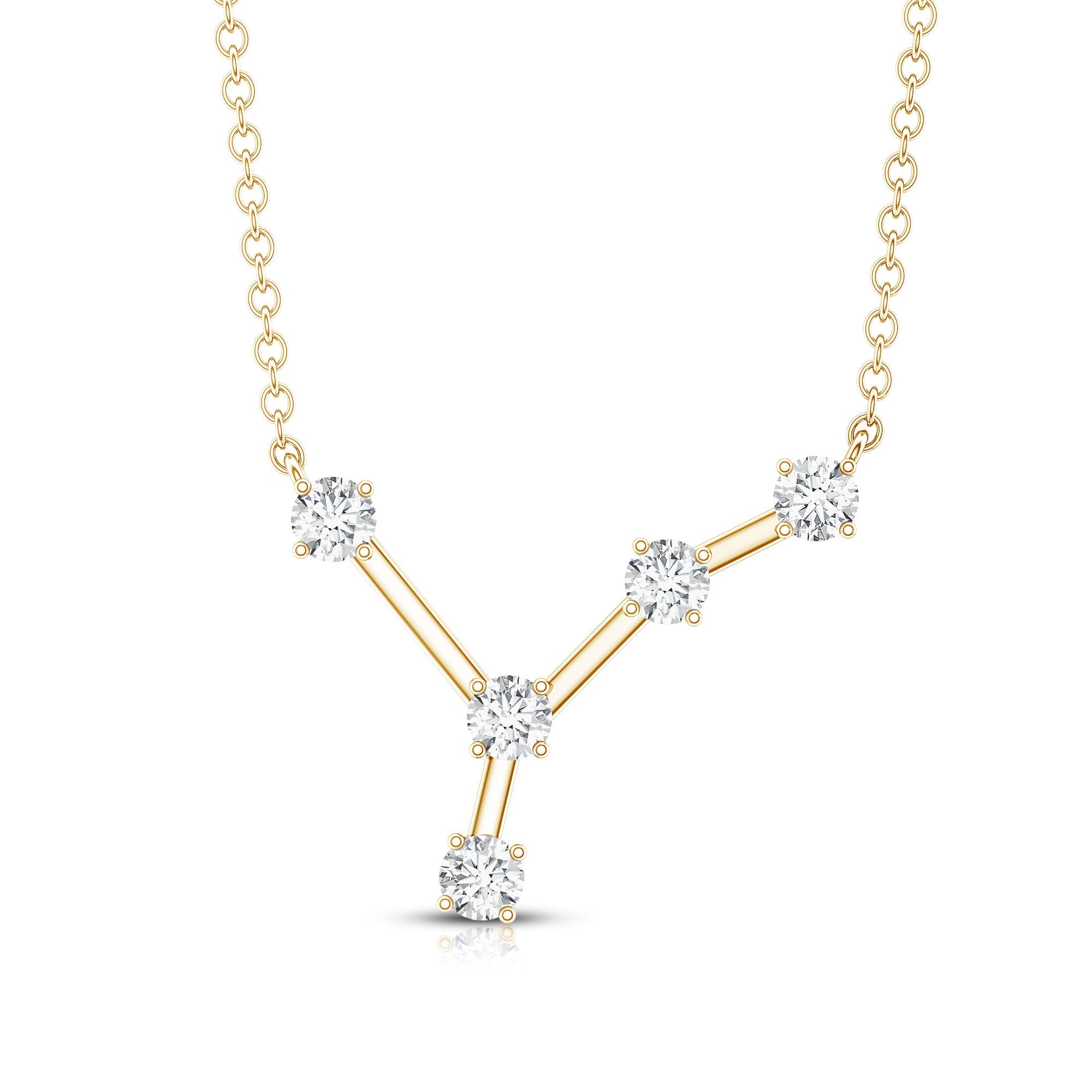 Natural Diamond Zodiac Cancer Constellation Necklace for Women