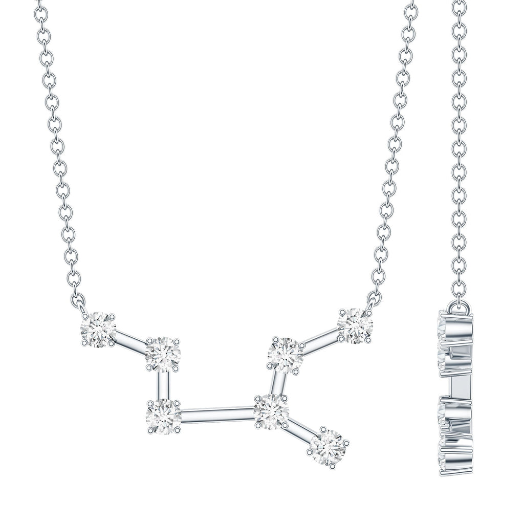 Moissanite Virgo Zodiac Constellation Necklace