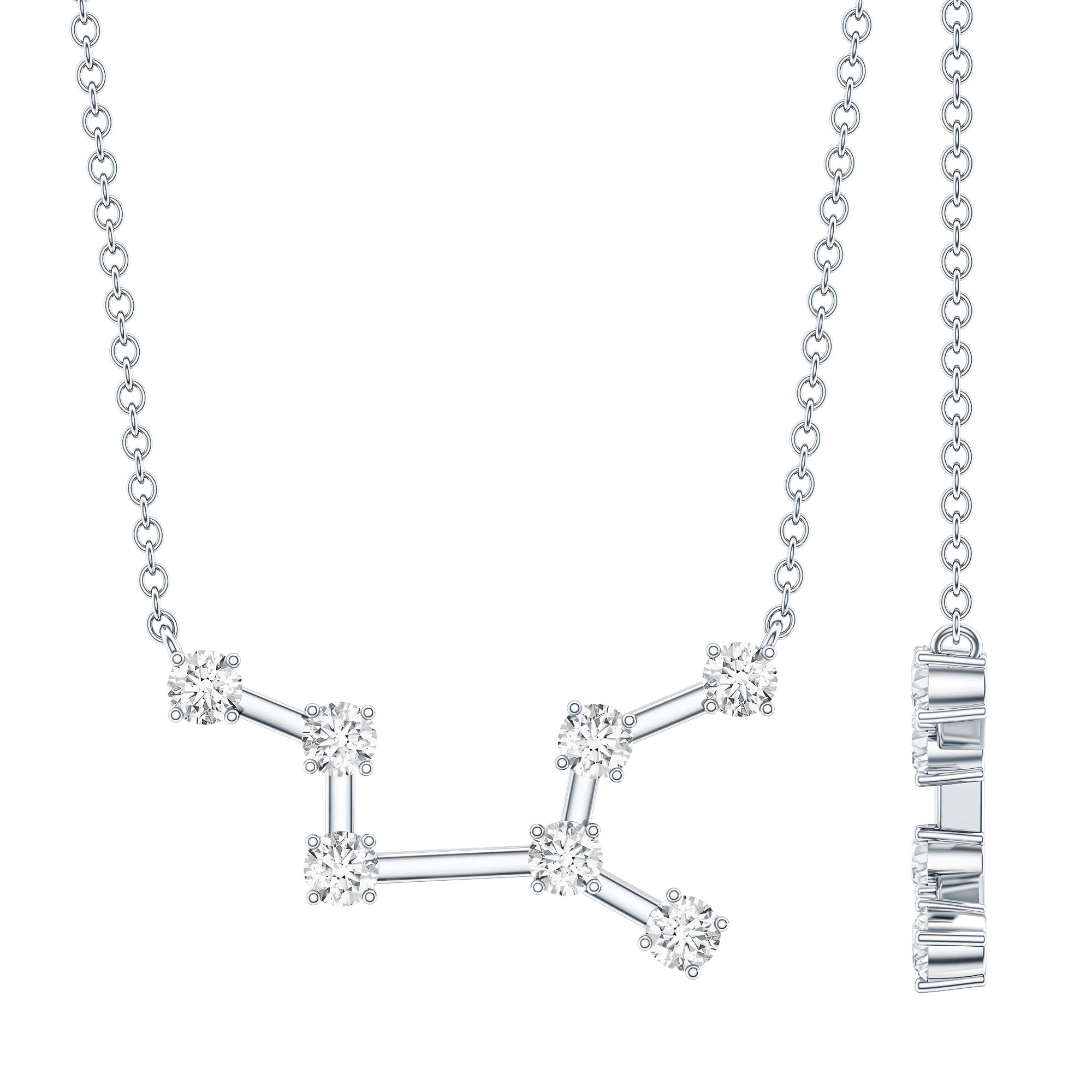 Moissanite Virgo Zodiac Constellation Necklace