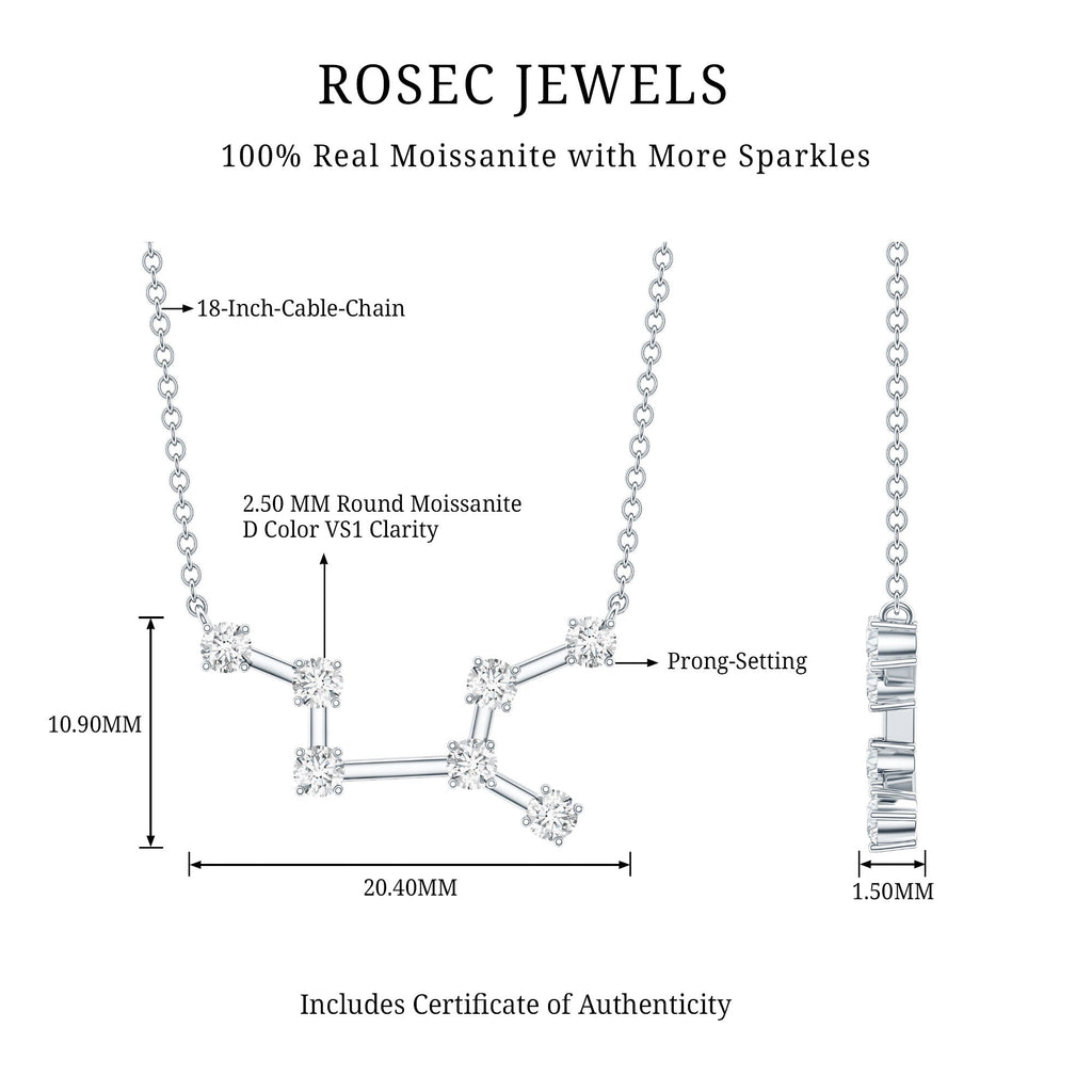 Moissanite Virgo Zodiac Constellation Necklace