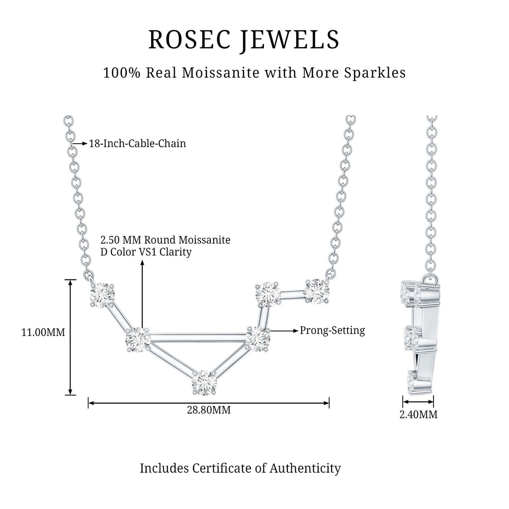 Certified Moissanite Libra Constellation Necklace
