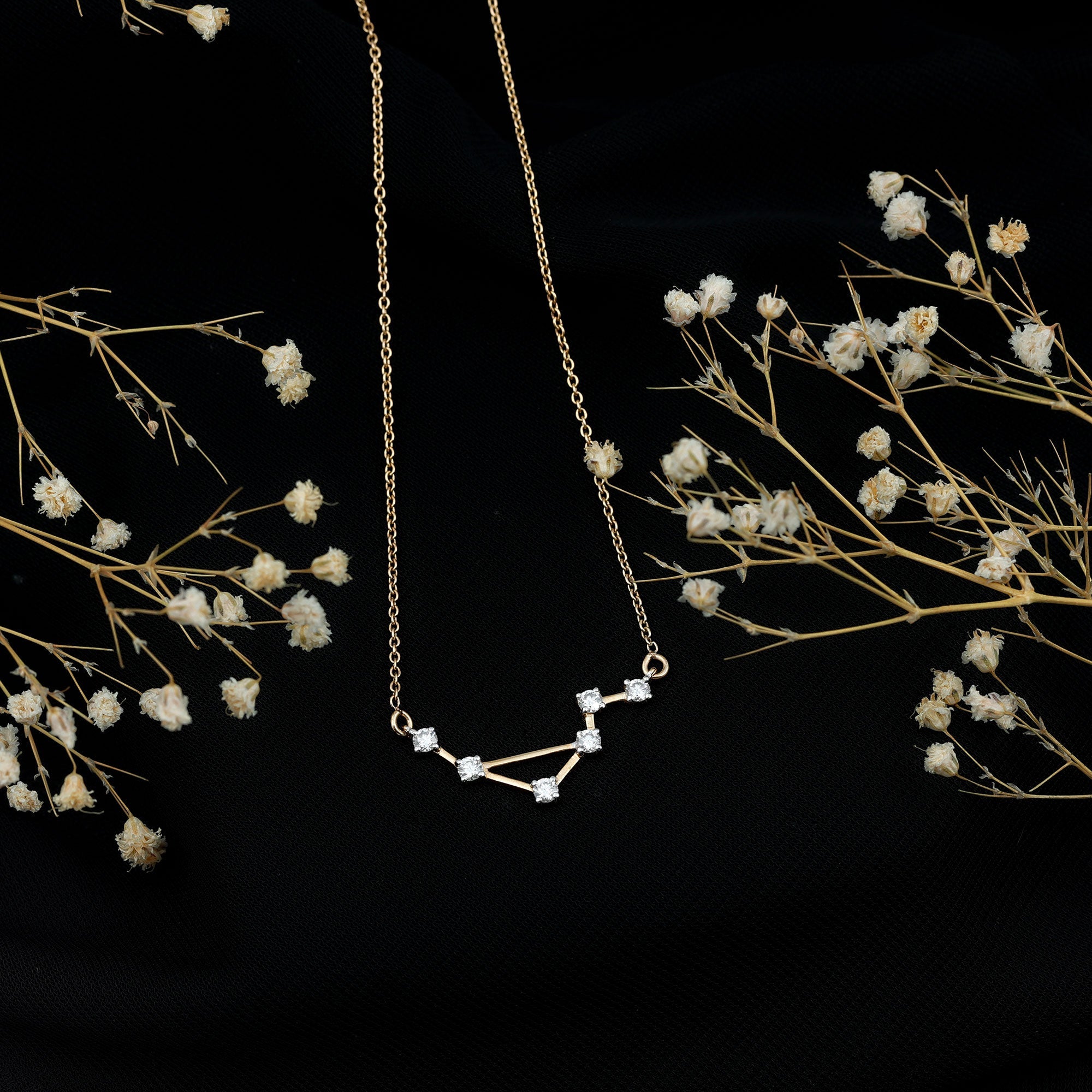 Certified Moissanite Libra Constellation Necklace