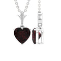 4 Carat Heart Shape Garnet Solitaire Pendant Necklace