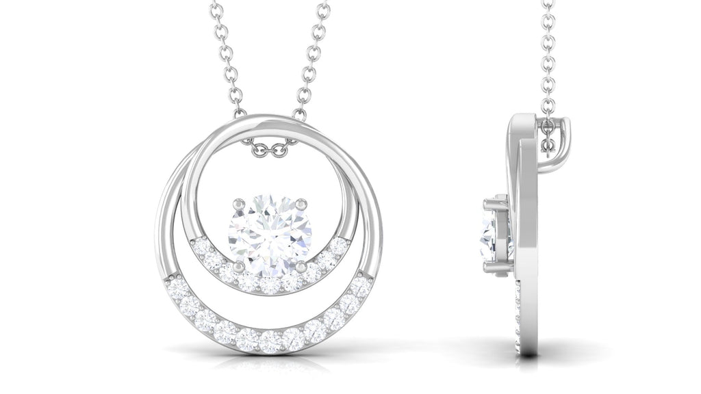 1.4 Carat Certified Moissanite Interlocked Circle Pendant Necklace
