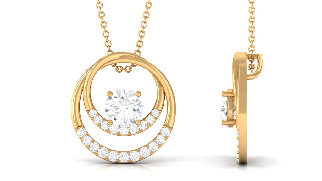 1.4 Carat Certified Moissanite Interlocked Circle Pendant Necklace