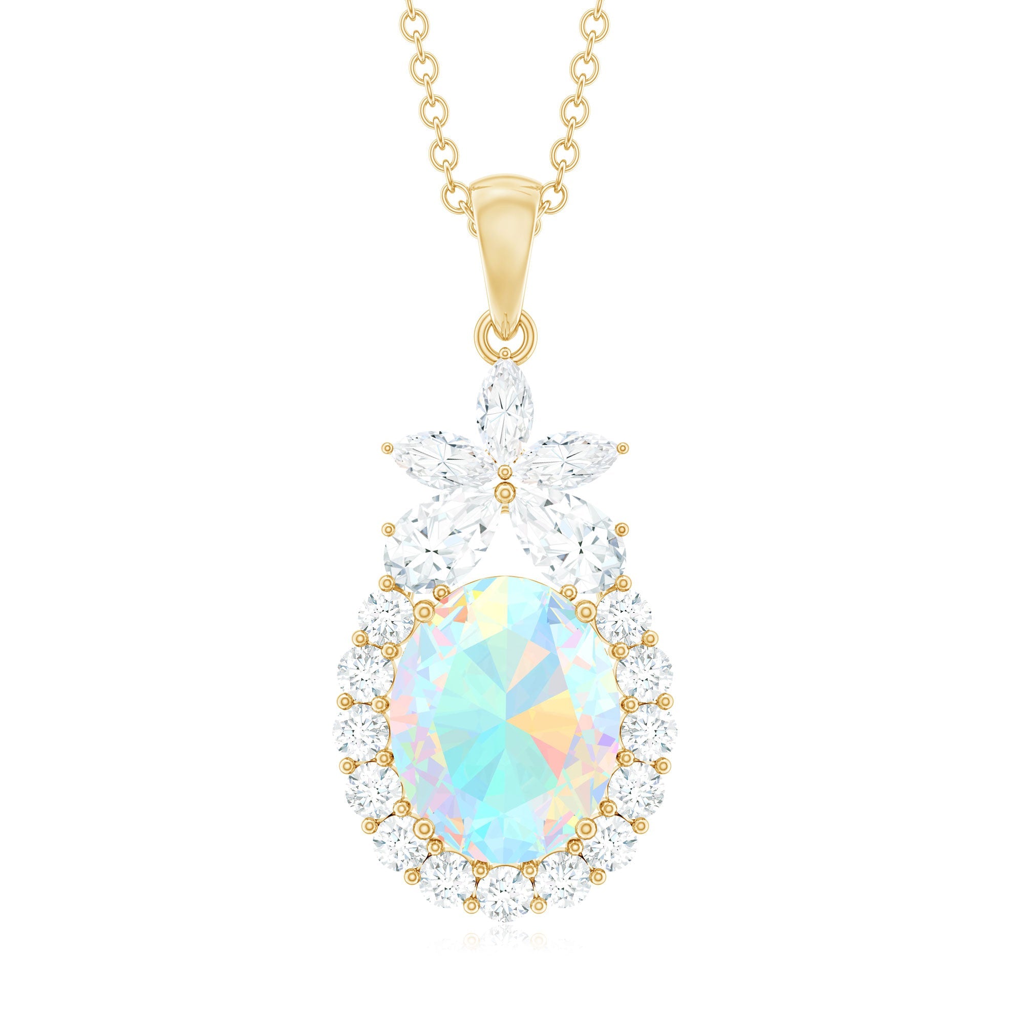 Certified Real 1 Carat Ethiopian Opal Statement Necklace