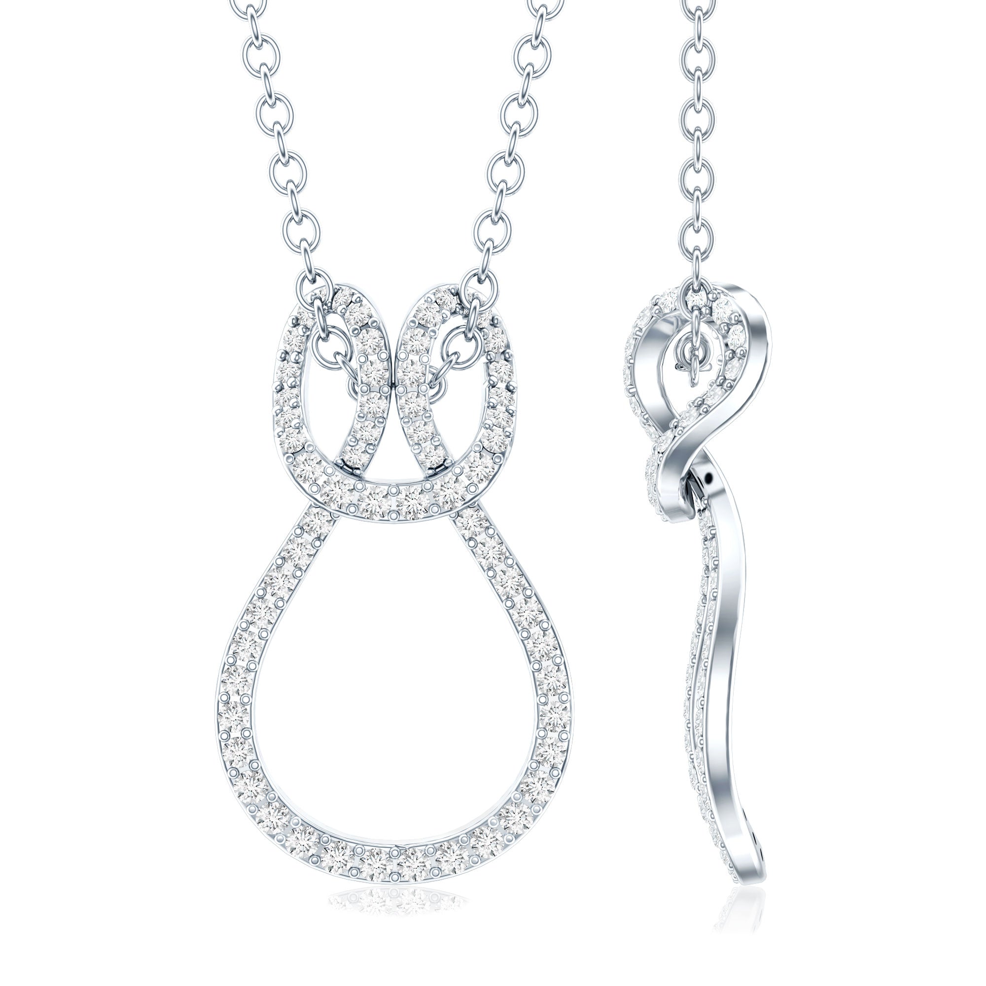 Certified Lab Grown Diamond Infinity Love Knot Necklace For Her