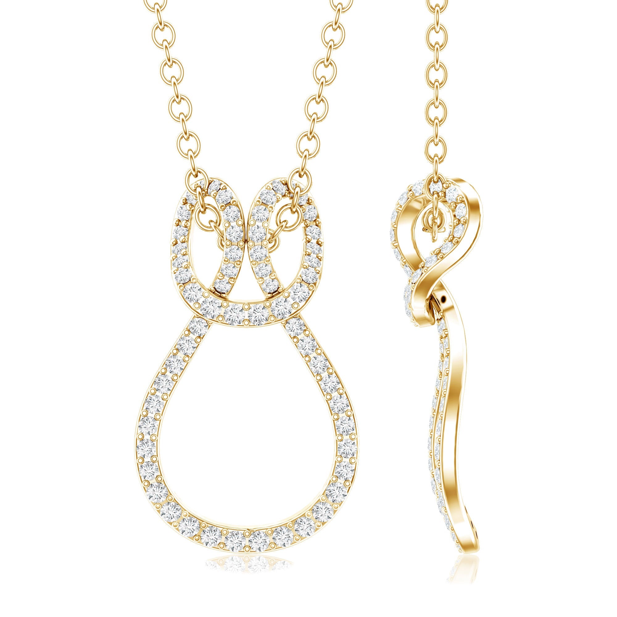 Certified Lab Grown Diamond Infinity Love Knot Necklace For Her