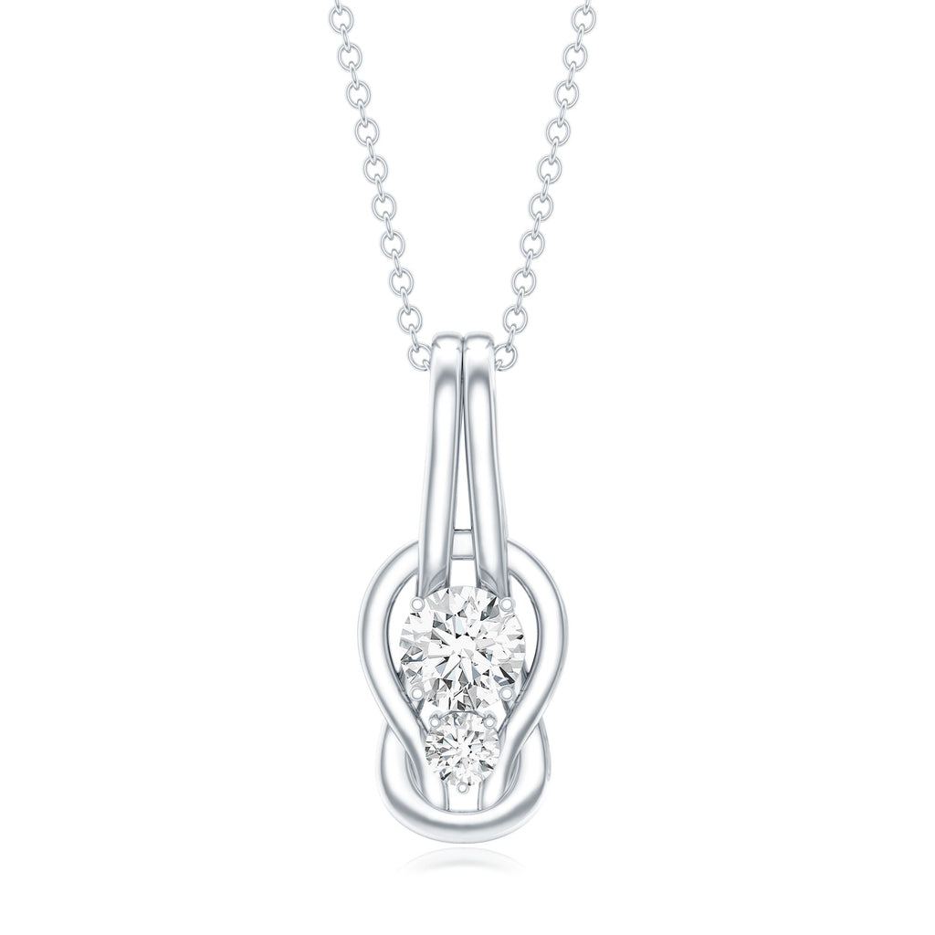 Certified Lab Grown Diamond Love Knot Pendant Necklace