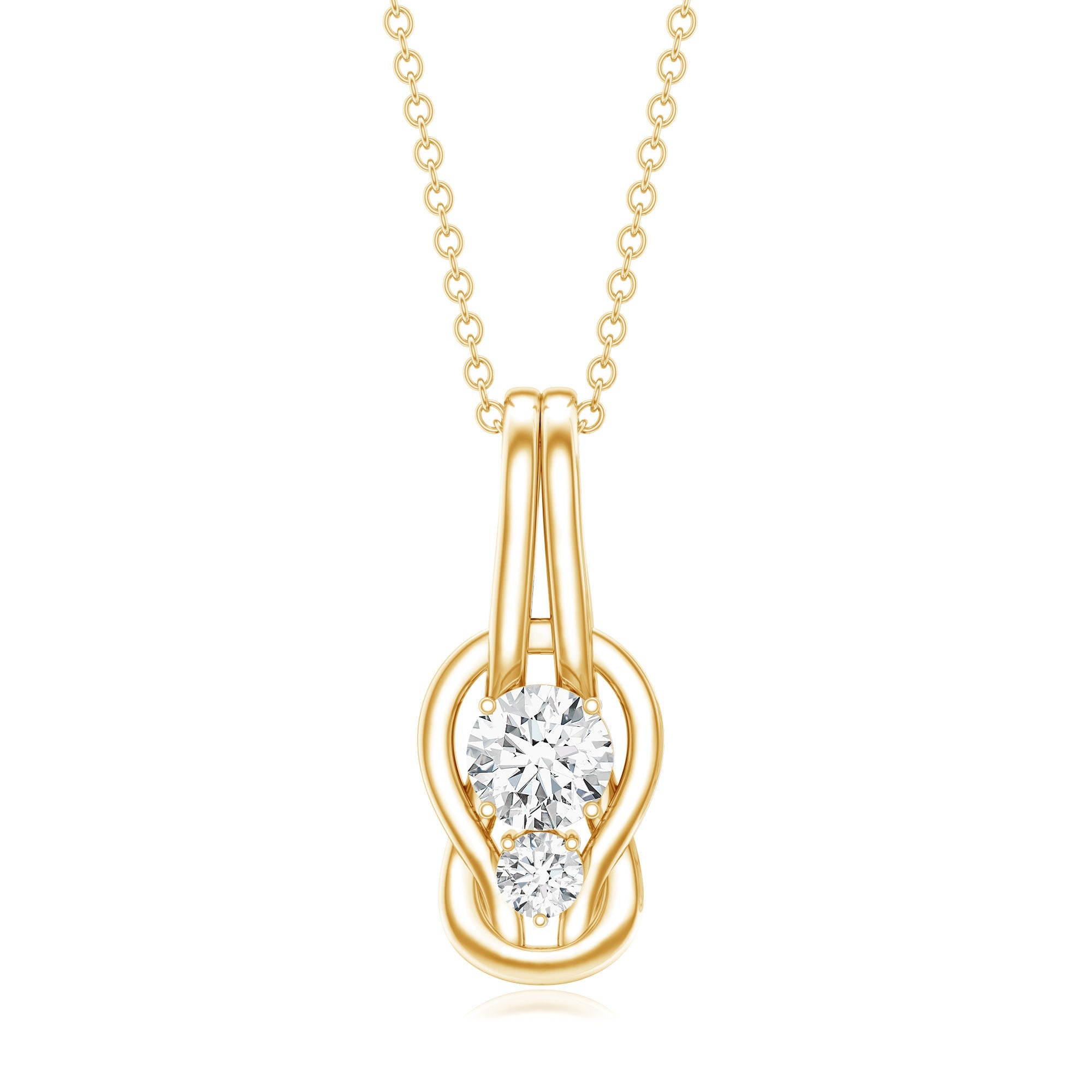 Certified Lab Grown Diamond Love Knot Pendant Necklace
