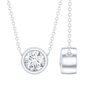 Bezel Set Lab 5 MM Round Diamond Solitaire Necklace