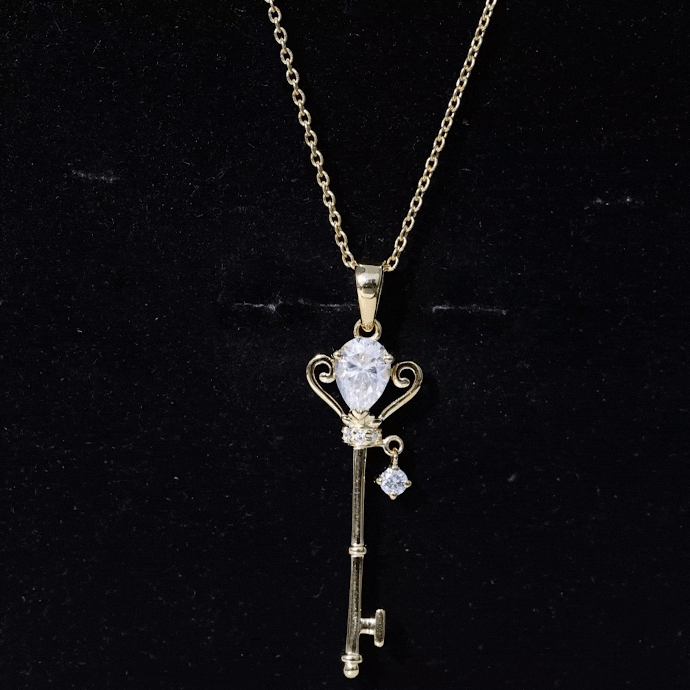 Certified Lab 5X7 MM Pear Shaped Diamond Key Pendant