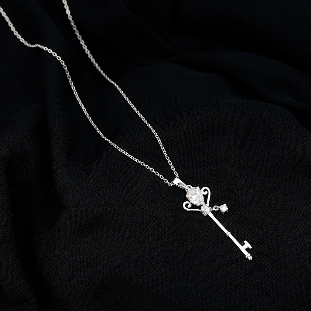Certified Lab 5X7 MM Pear Shaped Diamond Key Pendant