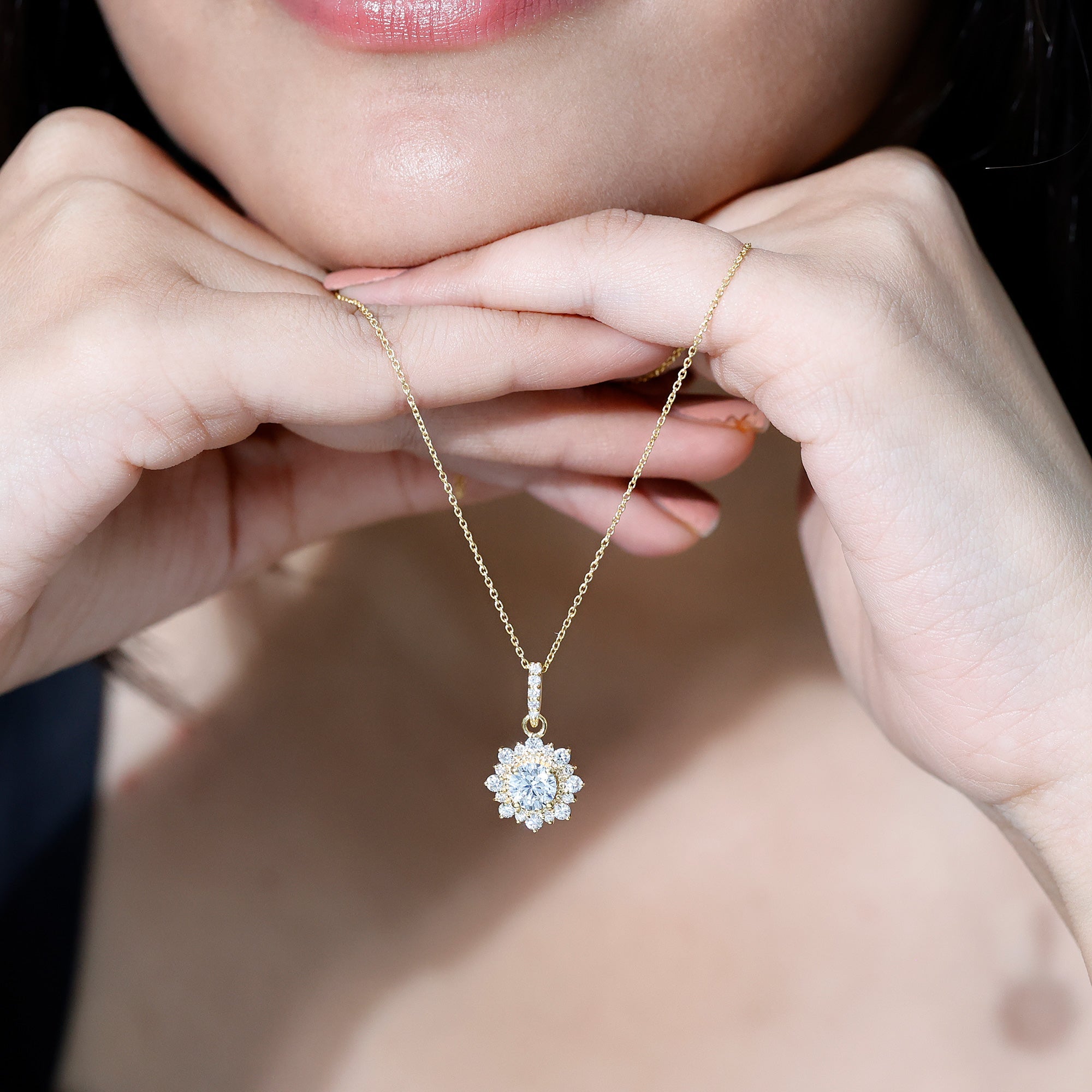 Certified Lab Grown Diamond Wedding Necklace With Chain