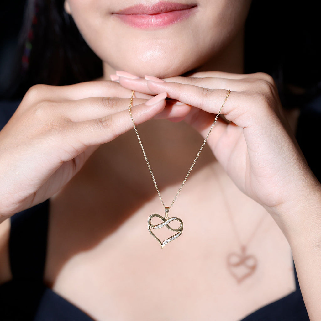 Certified Lab Grown Diamond Infinity Heart Necklace For Women