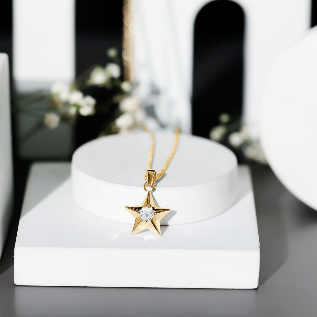Certified Lab Grown Diamond Star Pendant Necklace For Her