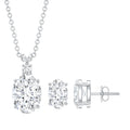 Certified Oval Shaped Lab Grown Diamond Bridal Jewelry Set