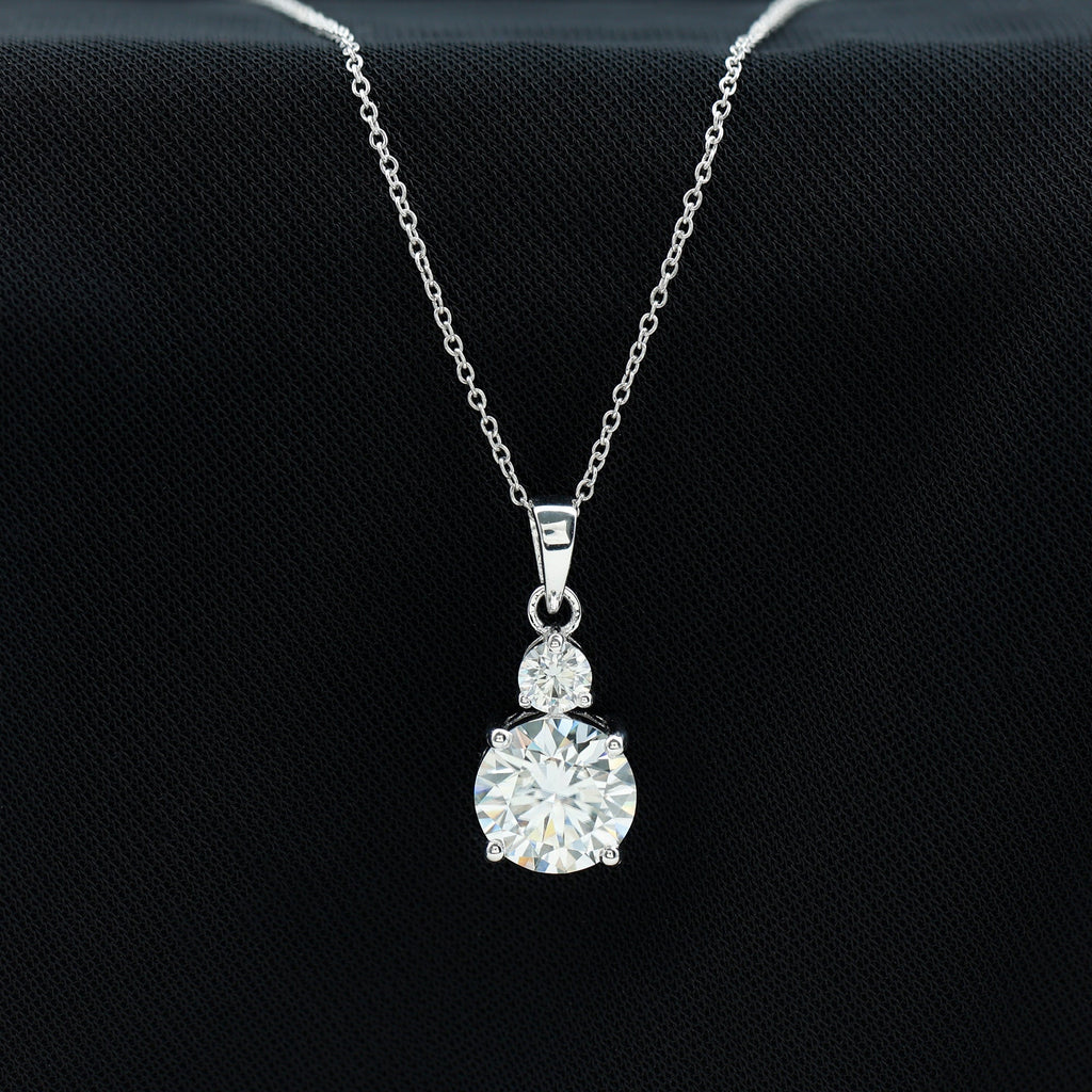 Certified Lab Grown Diamond 2 Stone Necklace For Women