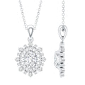 5X7MM Oval Lab Diamond Double Halo Bridal Pendant