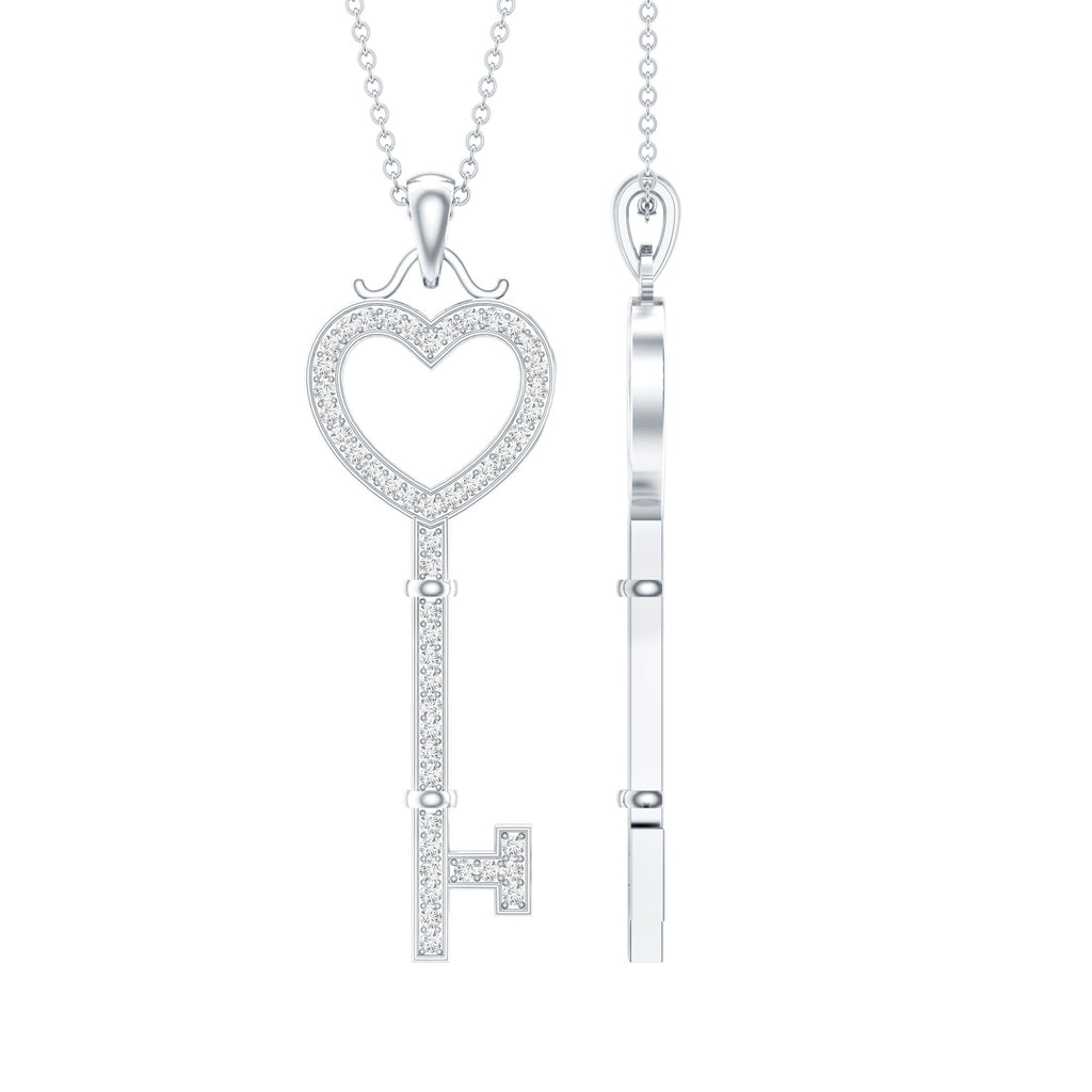 Lab Grown Diamond Key To My Heart Pendant Necklace