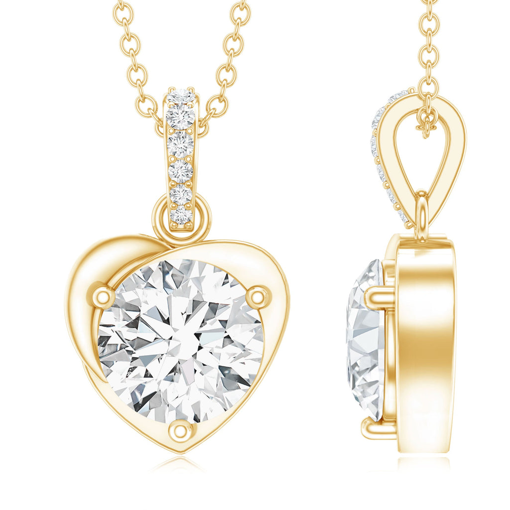 2 Carat Lab Grown Diamond Solitaire Heart Locket for Women
